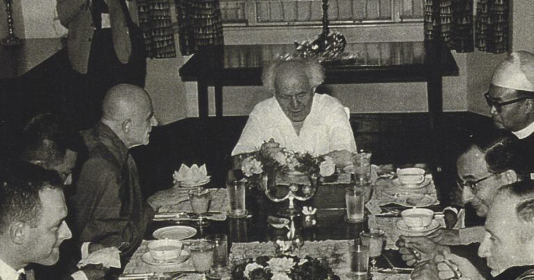 בן גוריון וניאנפוניקה בארוחת ערב רשמית ברנגון
